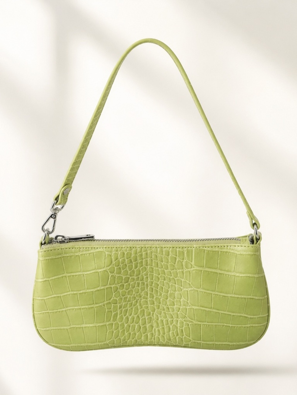 JW Pei Eva Croc Stamped Shoulder Handbag in Sage Green (NIB)